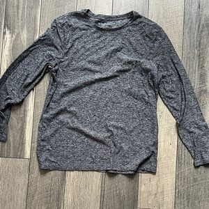 Beyond Yoga Gray Marled Crew Neck Long Sleeve Tee